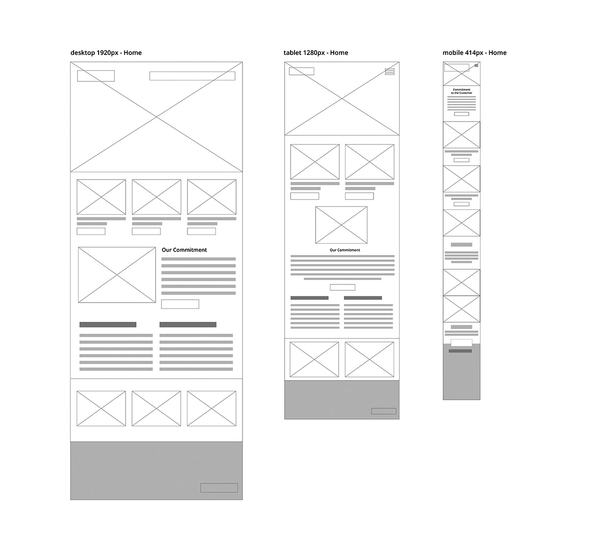 Wireframing for Chadwick Homes Website