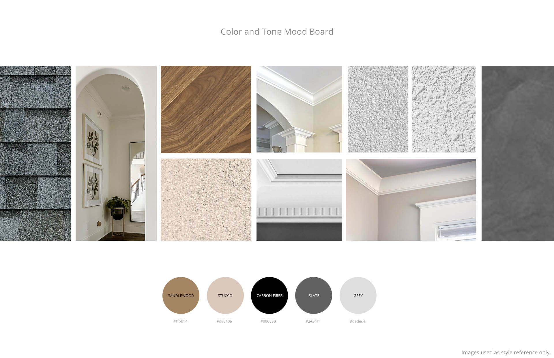 Moodboard for Chadwick Homes Website
